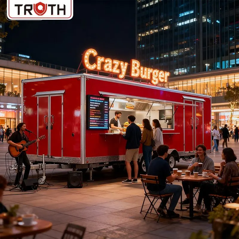 Trailer móvel comercial de alimentos com banheiro