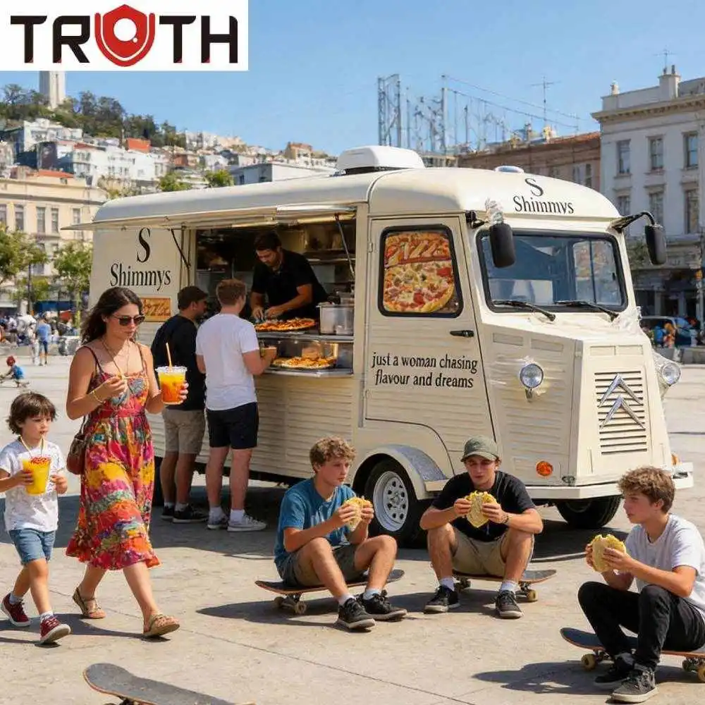 Caminhão elétrico de fast food para pizza totalmente equipado