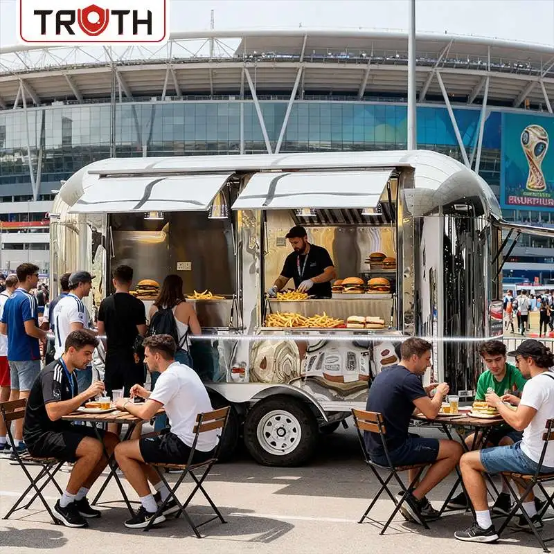 Trailer de comida de cachorro-quente totalmente equipado para catering