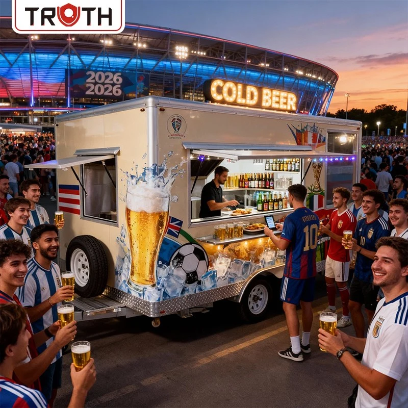 Trailer de comida para catering em bar móvel