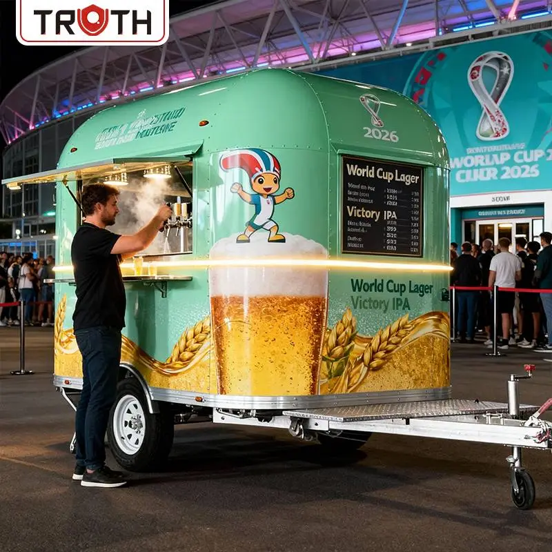 Carrinho de cerveja móvel para café e comida